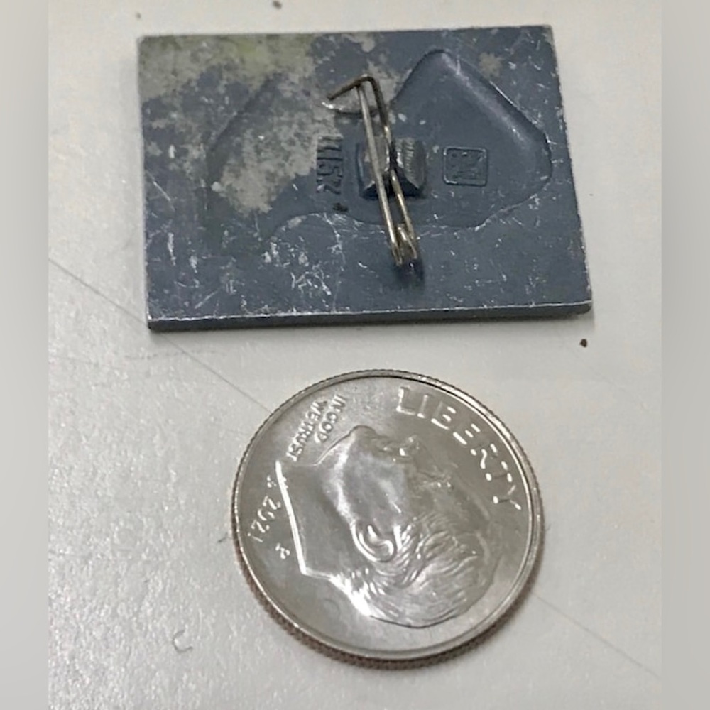 Vintage Soviet Russian Matte Rectangular Metal Pi… - image 3